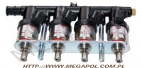 WTRYSKIWACZE - 4-cylindrowe -  - Listwa wtryskowa HANA 2000 (B-czerwony) - wtyk Nippon Denso / 4 cylindry