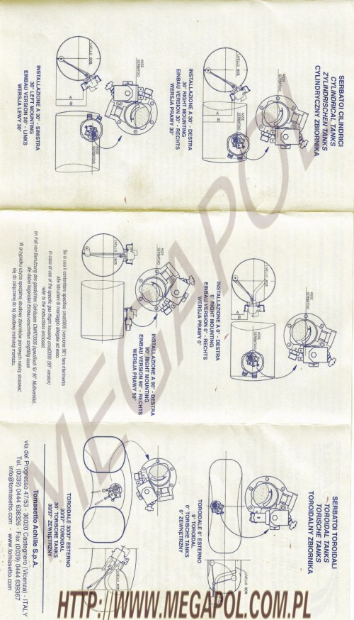 WIELOZAWORY  - Toroidalny H-270 -  -  Wielozawór h.270mm/30-stopni/komplet