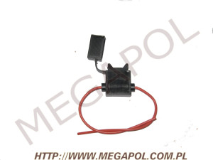 ELEKTRYKA - Bezpieczniki - Oprawa bezpiecznika z kablami 44x28x10/0.75mm/czerwona