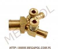 REGULATORY GAZU - Regulacje ze śrubką -  - Regulator gazu o19x12x12 z 2 śrubkami - Fork Double Adjusting Valve
