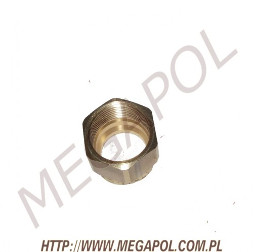 AKCESORIA - Nakrętki -  - Nakrętka baryłki do rury PCV 6/M16x1mm/12/Faro/mosiądz