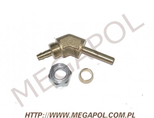 AKCESORIA - Złączki rury PCV -  - 2.Złączka kątowa rury PCV6mm/Cu6mm/135 stopni