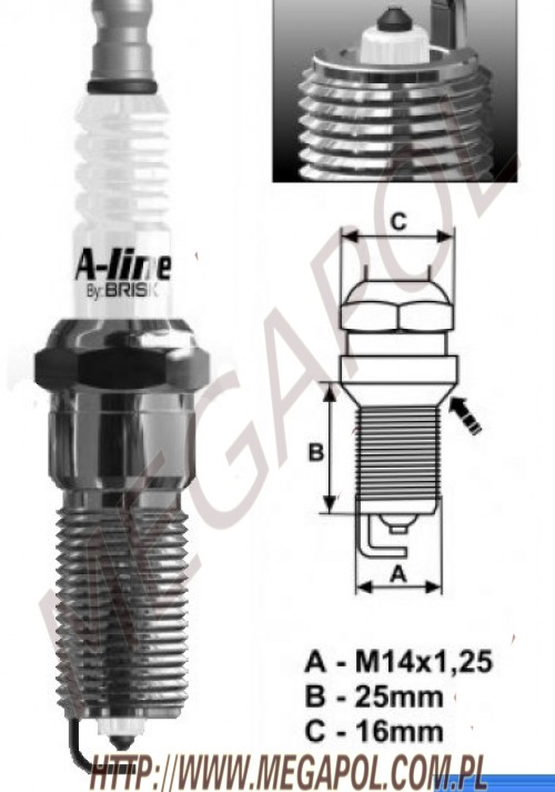 ŚWIECE ZAPŁONOWE - BRISK A-Line -  - RR15YPY Brisk A-Line 25 / jedna elektroda