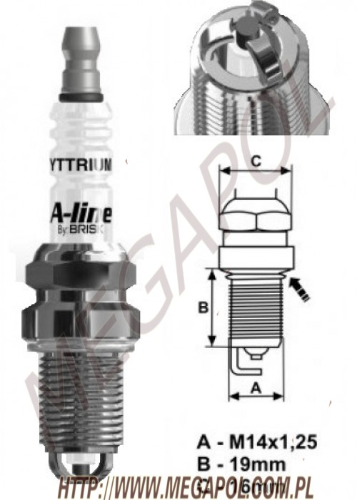 ŚWIECE ZAPŁONOWE - BRISK A-Line -  - DR15TCY-1 Brisk A-Line 24 / trzy elektrody