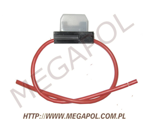 ELEKTRYKA - Bezpieczniki -  - Oprawa bezpiecznika z kablami 37x27x8/2.5mm/czerwona