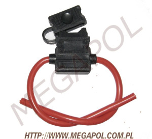 ELEKTRYKA - Bezpieczniki - Oprawa bezpiecznika z kablami 44x28x10/3.5mm/czerwona